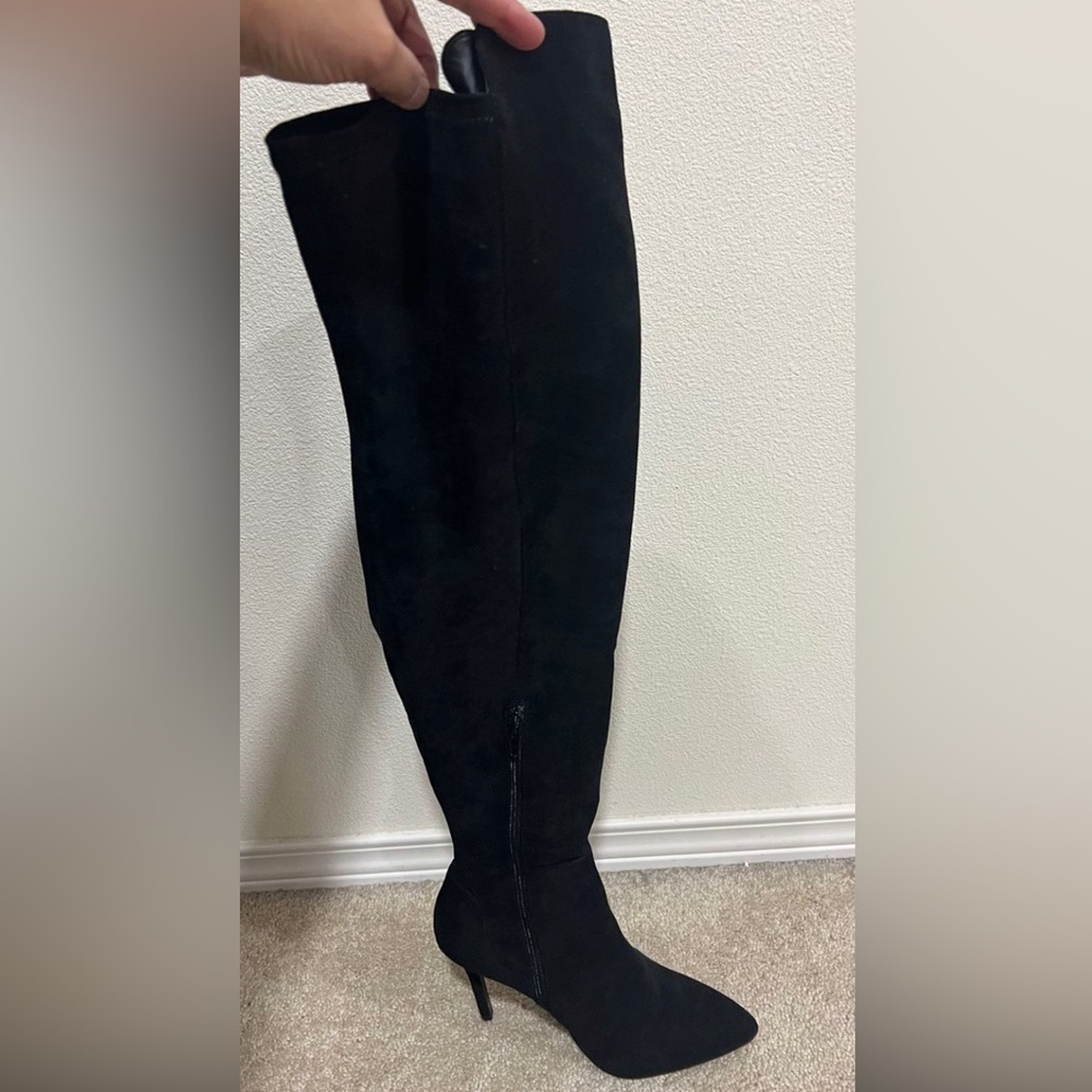 Charles by David Charles black suede stretch over the knee boots. 8 1/2